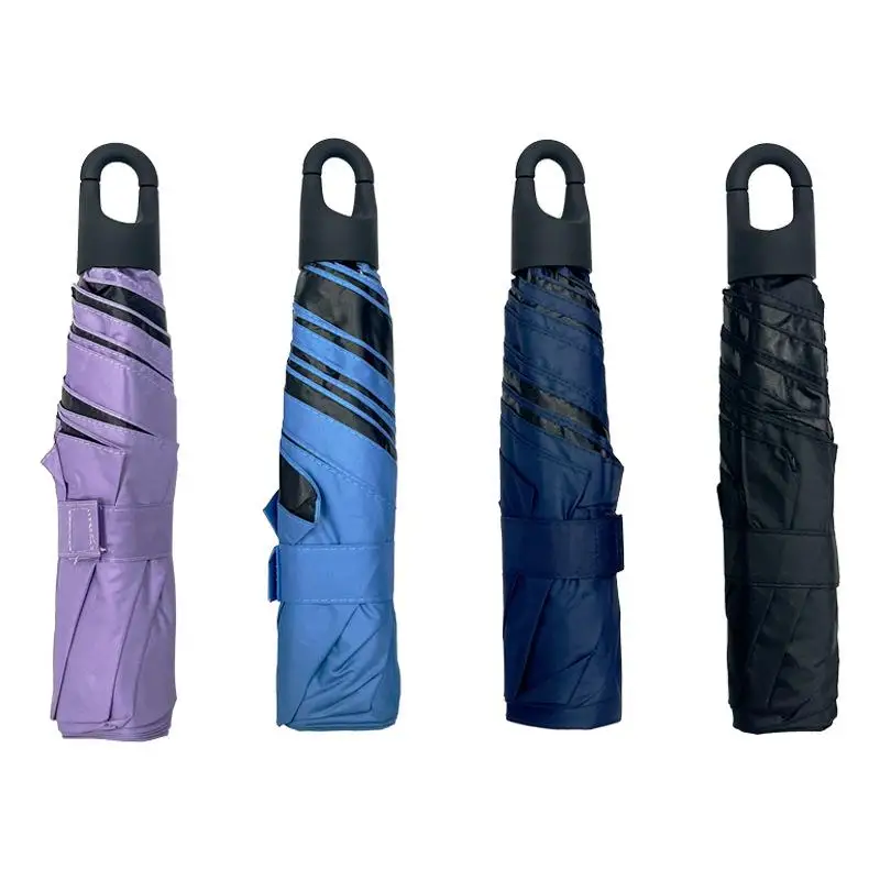 

Женский портативный трехсекционный зонт от солнца с защитой от УФ-излучения, черное покрытие, для дождя и солнца, ручной зонт с алюминиевым стержнем