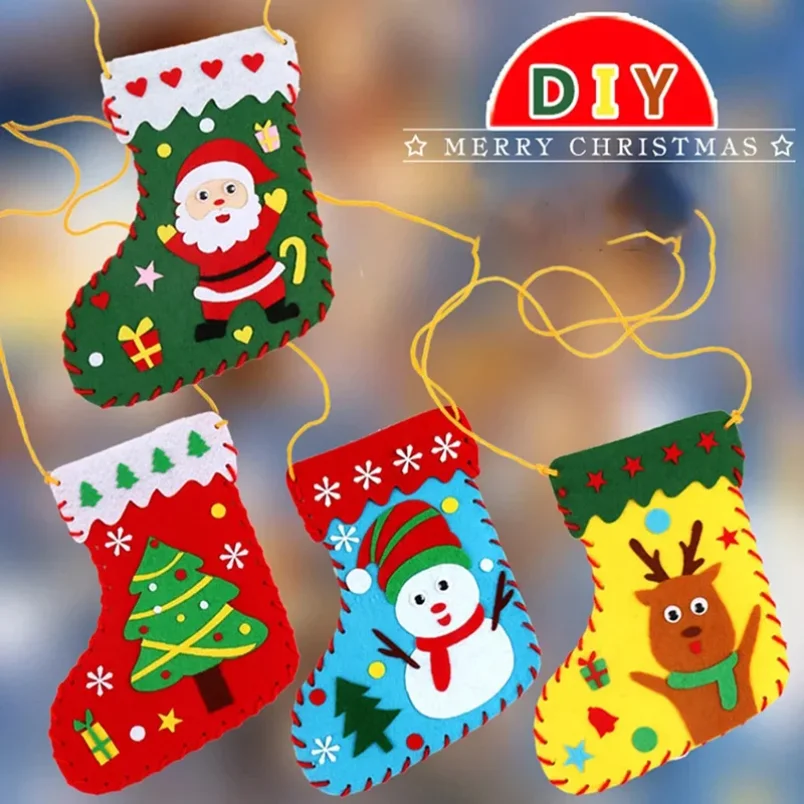 

Christmas Socks Handicrafts Kindergarten Handmade DIY Production Material Children Educational Toys Christmas Gifts