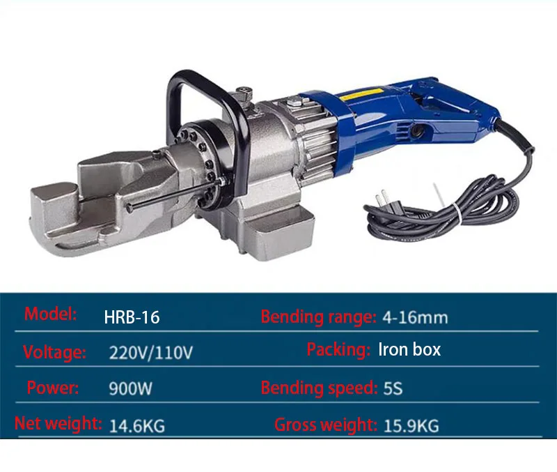 Reinforced Steel bar Bender Portable Electric Steel bar Bending machine Steel Rebar Construction tools 4-16mm/4-20mm/4-22mm