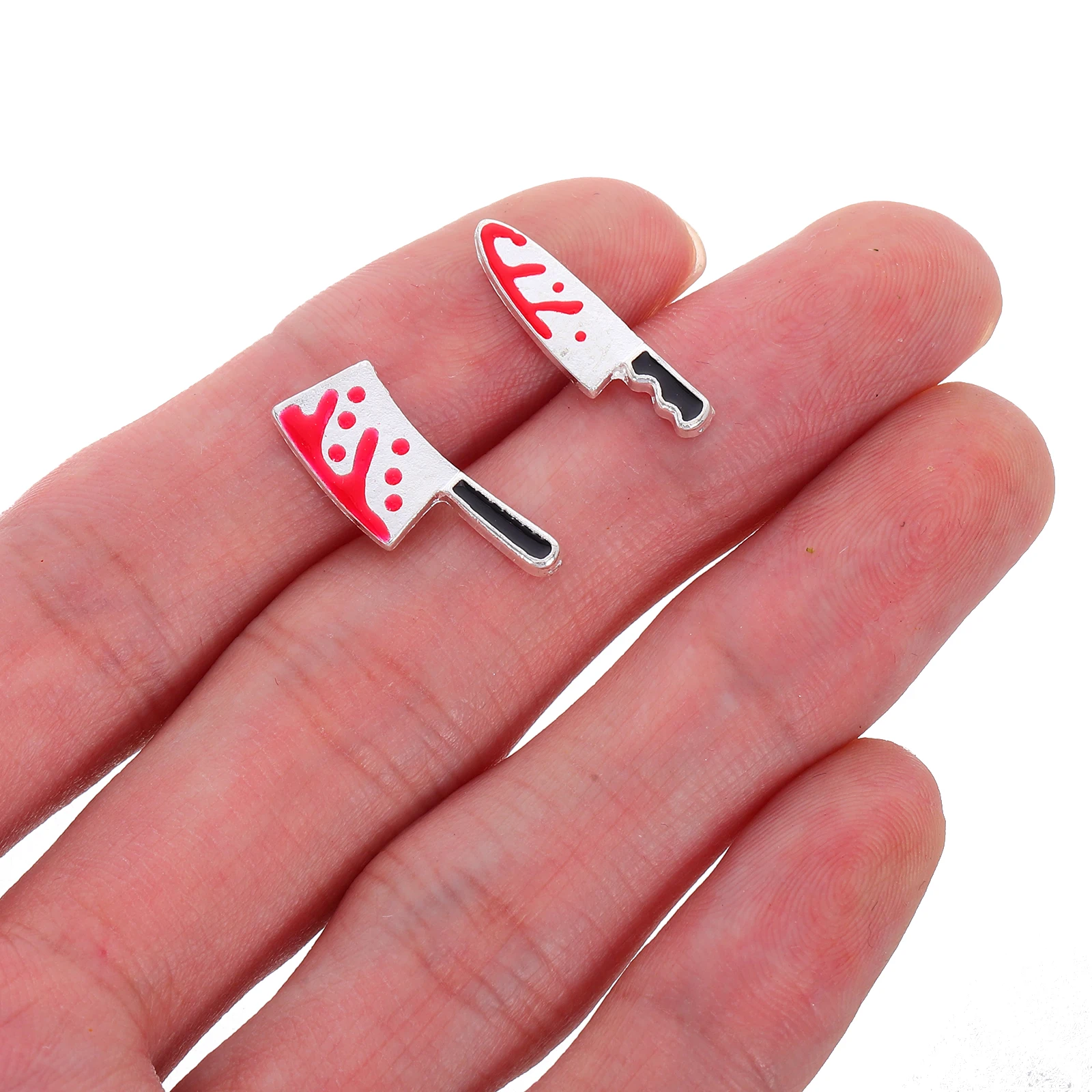 

10Pcs Halloween Nail Charms Bloody Cutter Design Nail Art Decorative Studs for Party Wedding Prom Use Bloody Cutter Charms
