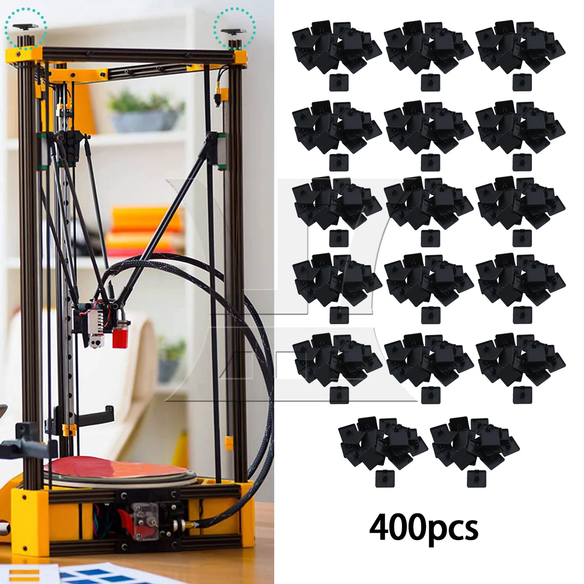 

CNBTR 1 Set Of 400 Pieces Extruded End Cover 2x2 Cm, Made Of Plastic, For Bench Feet