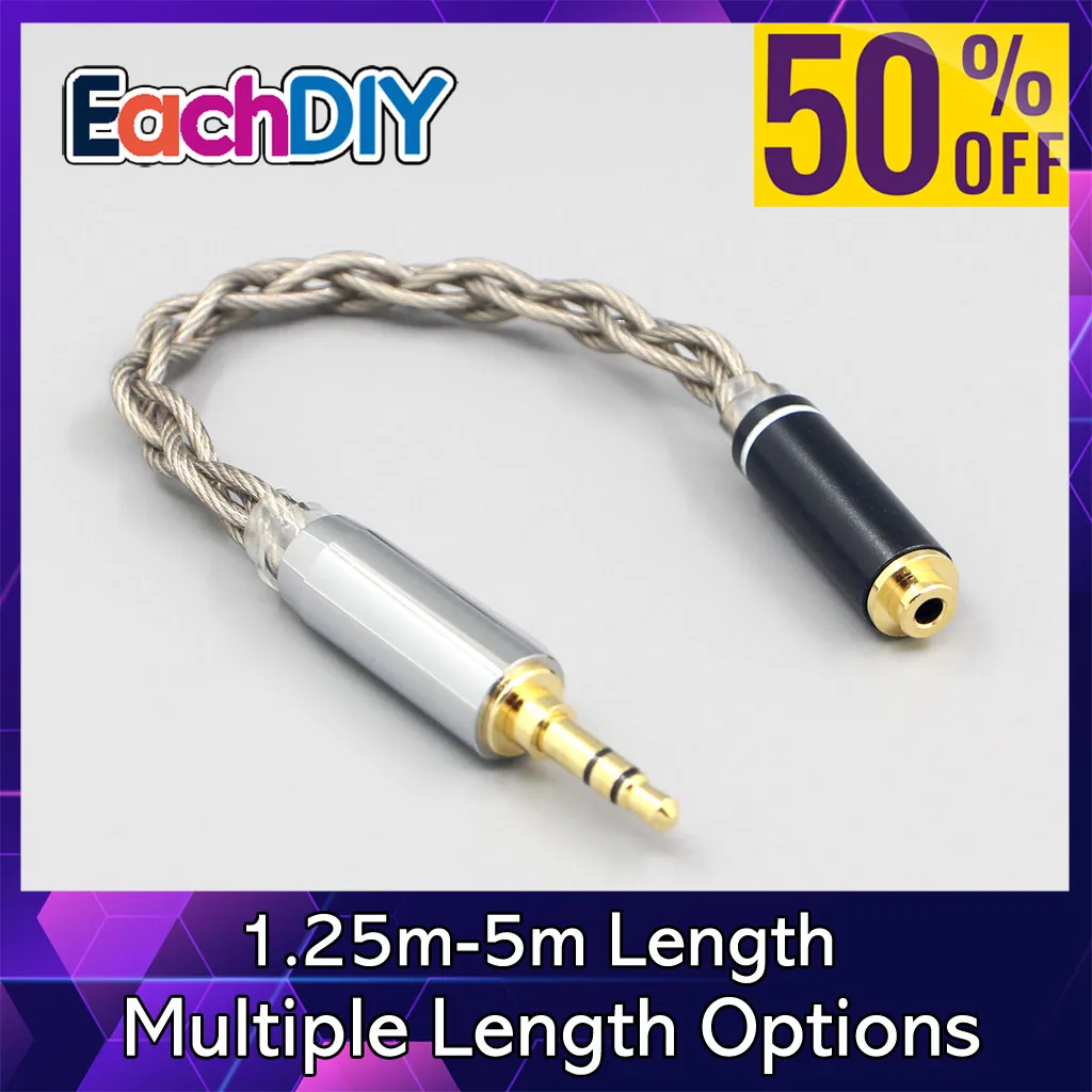 

99% Pure Silver + Graphene Silver Plated Shield Earphone Cable For 3.5mm xlr 6.5 2.5mm 4.4mm Male to 2.5mm female IFI LN007965