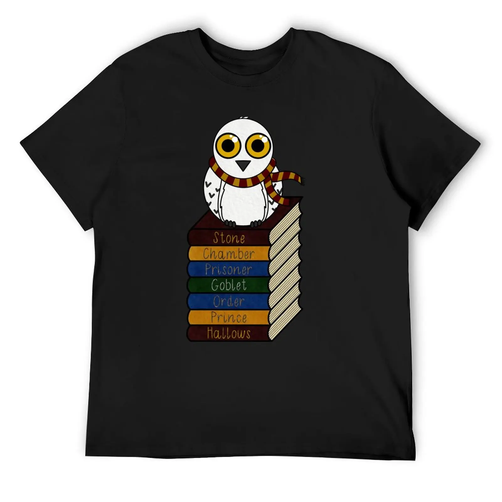 Snowy owl on books T-Shirt custom t shirt oversized t man men