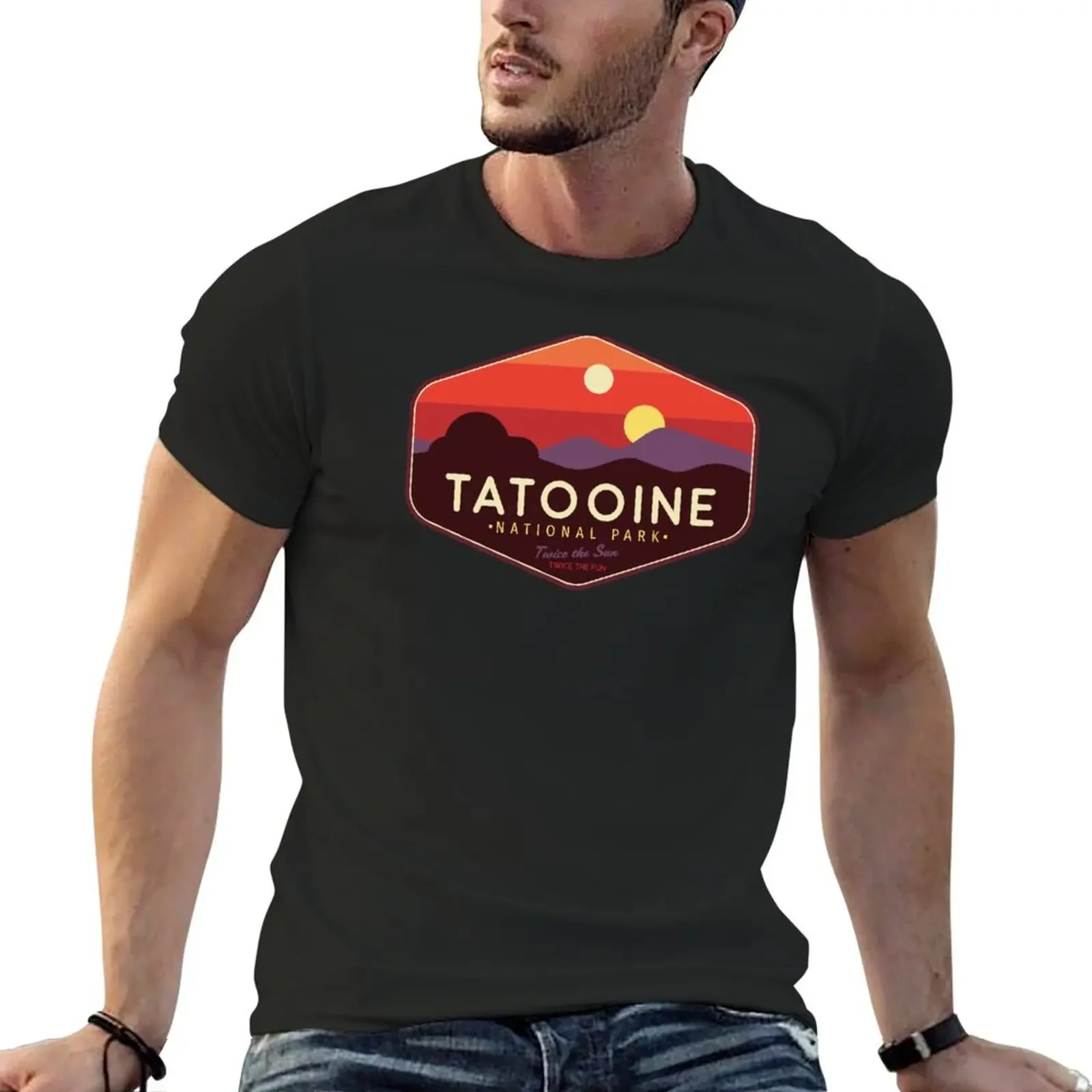 Tatooine National Park - Twice the Fun, Twice the Fun! T-Shirt anime stuff hippie clothes t shirts for men cotton