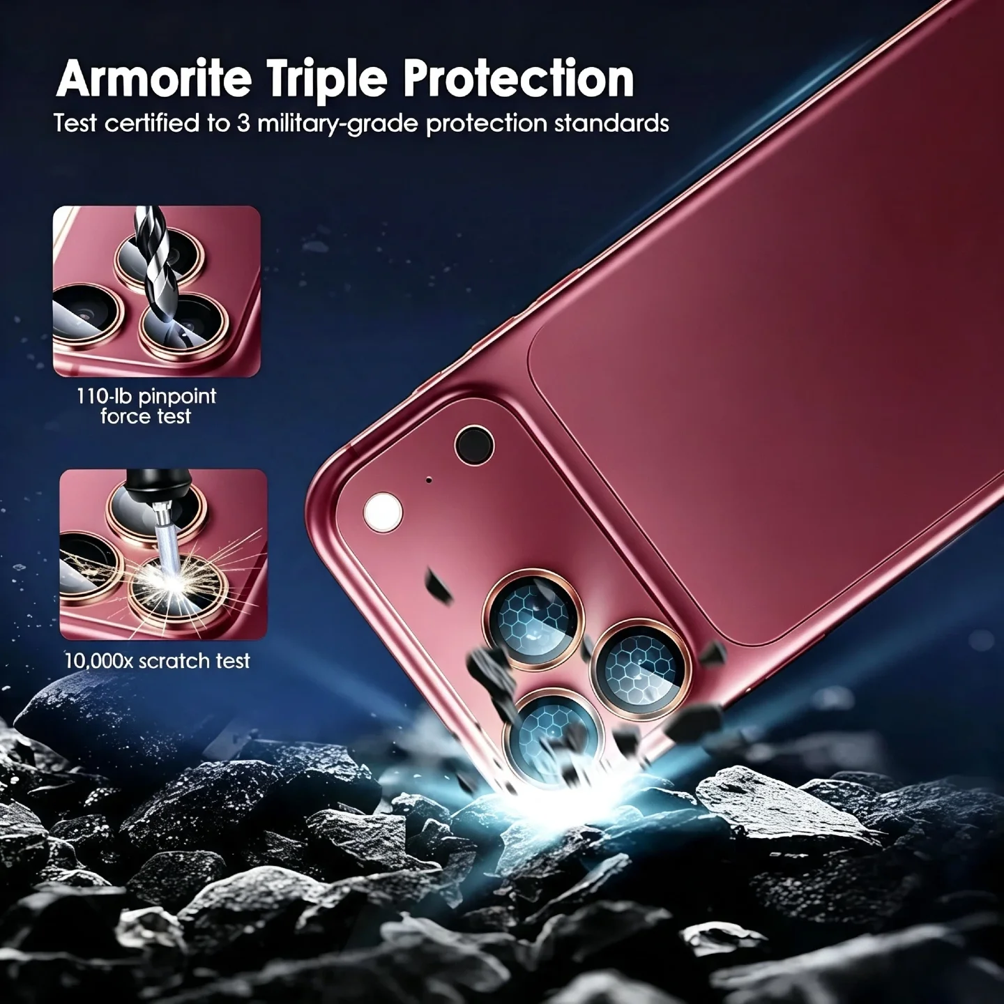 Für iPhone 18Pro/18 Pro Max AR Anti-Beschlag Originalfarbe Rückkamera Adleraugen-Linsen-Schutzfolie – Detail 6