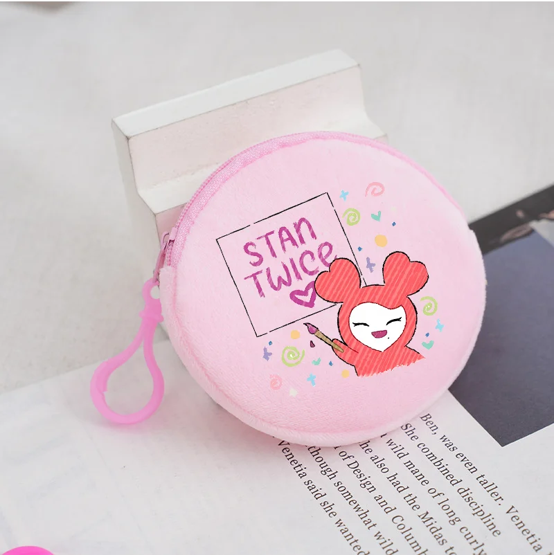 New TWICE Coin Purse Kpop Girl Group Print Mini Wallet Keychain Zipper Purse Cute Cartoon Round Money Bag Cute Small Purse Gift - view 6