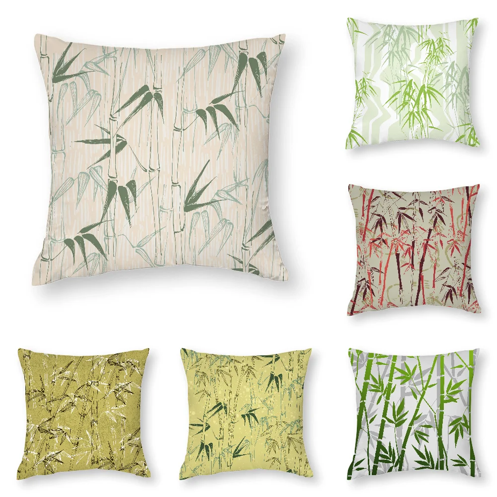 

Nordic Ins Style Bamboo Pillow Case 3D Print Polyester Fiber 45*45 cm Home Sofa Throw Pillow Cover Decoration Festival Gift