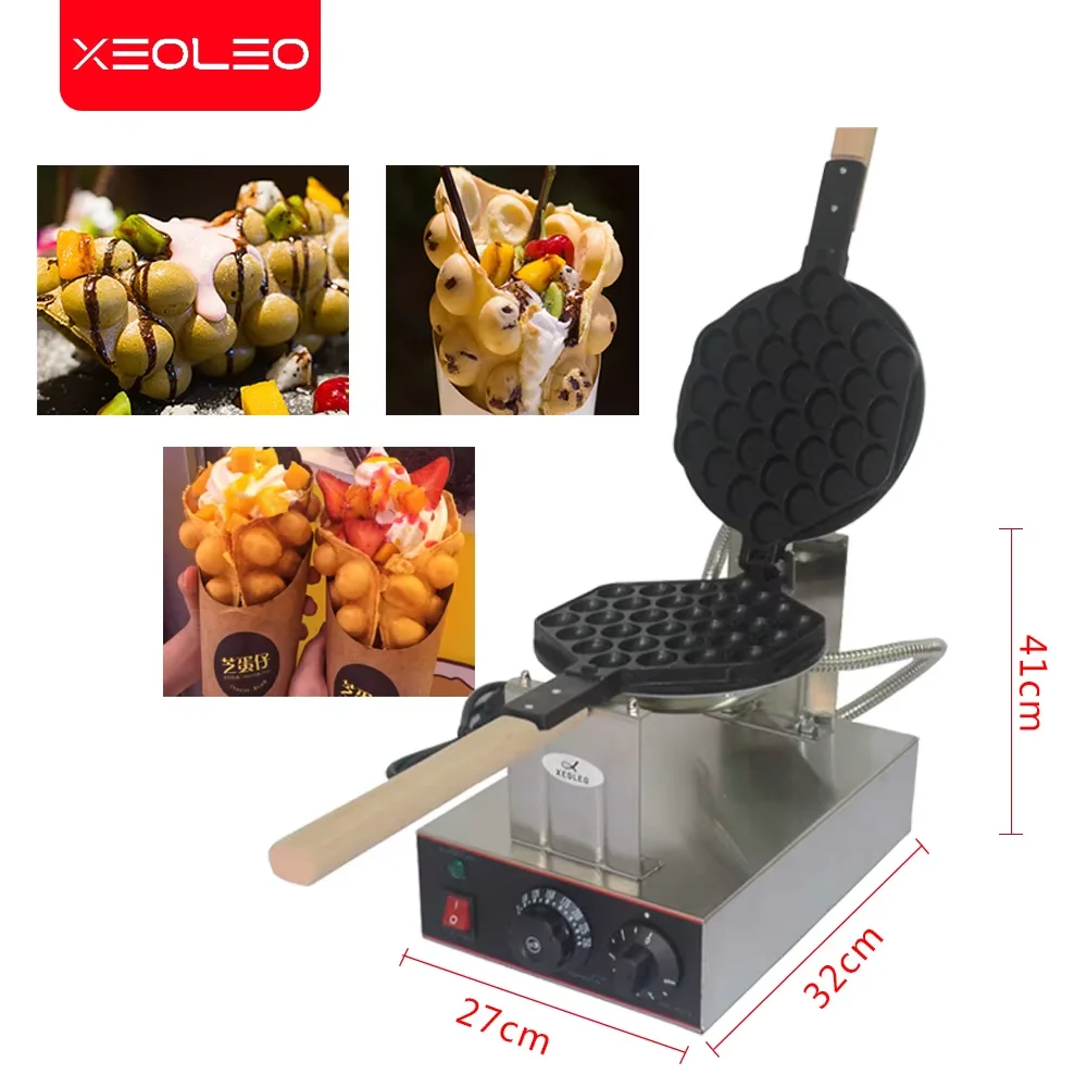 XEOLEO Electric Egg Bubble Waffle Maker 1400W QQ Eggs Waffle Machine Hongkong Eggettes Puff Waffle