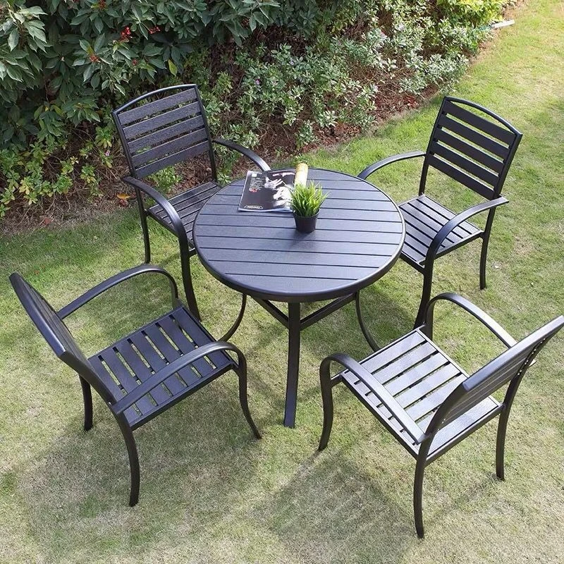 

Park villa cafe milk tea shop wrought iron waterproof sunscreen tables and chairs outdoor outdoor balcony courtyard black tables