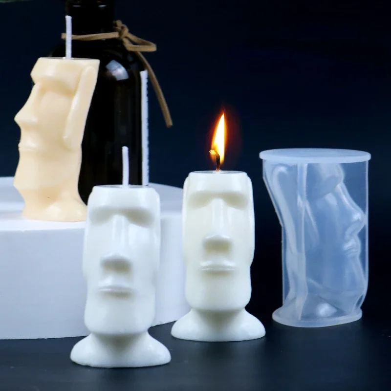 Easter Island Giant Candle Silicone Mold DIY Plaster Portrait Candle Making Soap Resin Crystal Epoxy Mold Gifts Craft Home Decor