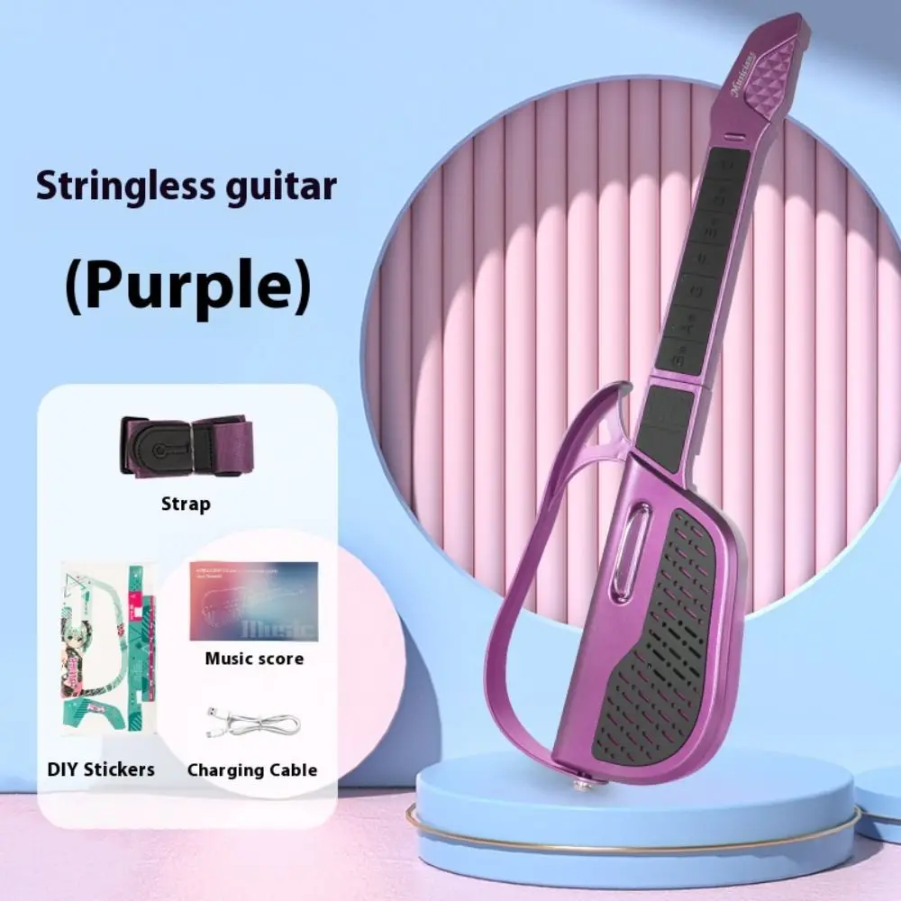 Hot with Auto Chord Foldable Electric Stringless Guitar Portable Simple Beginner no-string Guitar Musical Instrument Student