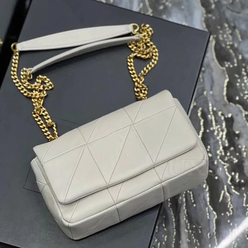 

UXST White Chain Bag Luxury Cowhide Texture Shoulder Armpit Bag 2024 Fashion Banquet Elegant Crossbody Small Square Bag Ladies