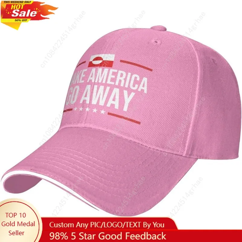 

Kkaingg Baseball Cap Greenland Make America Go Away Hat for Men Ponytail Hats Women Trucker Hat Adjustable Dad Hats Black