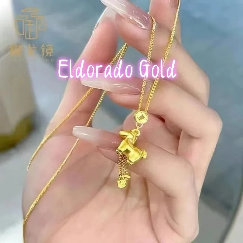 

Eldorado Gold 2025 2025Original Design: AU750 18K Gold Women's Necklace, New Chinese Carousel Personalized, Versatile, And High