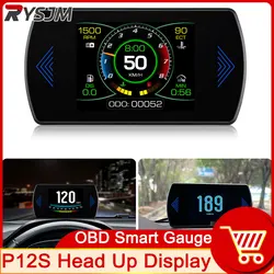 P12 OBD2 HUD Head Up Display Smart Digital Car Speed Gauge On-Board Computer Tachometer Speedometer ECT Water Temperature Oil