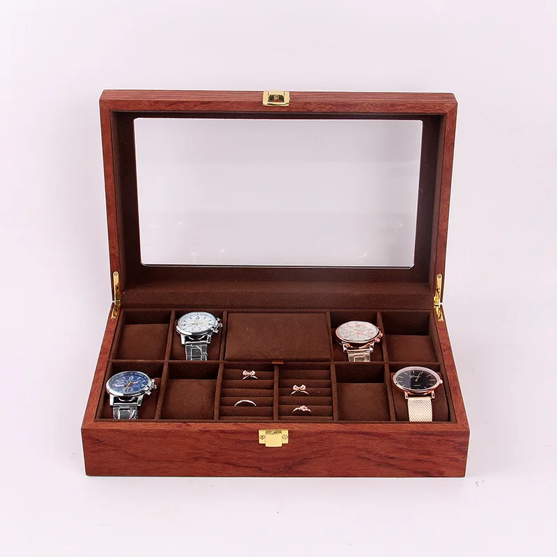 8 Slot Wood Watch Jewelry Box Organizer for Men and Women Retro Watch Display Storage Box Gift for Men & Women