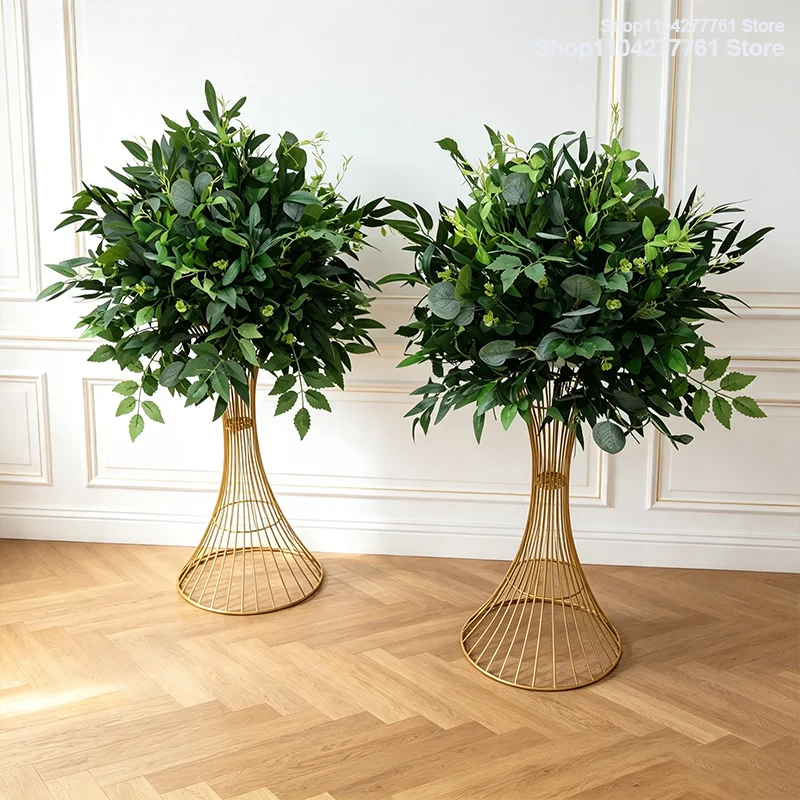 70cm bis 30cm Grüne Pflanzen Blumenball Künstliche Tischdekoration für Hochzeits- und Eventdekoration, Florale Arrangement für den Gang – Detail 3