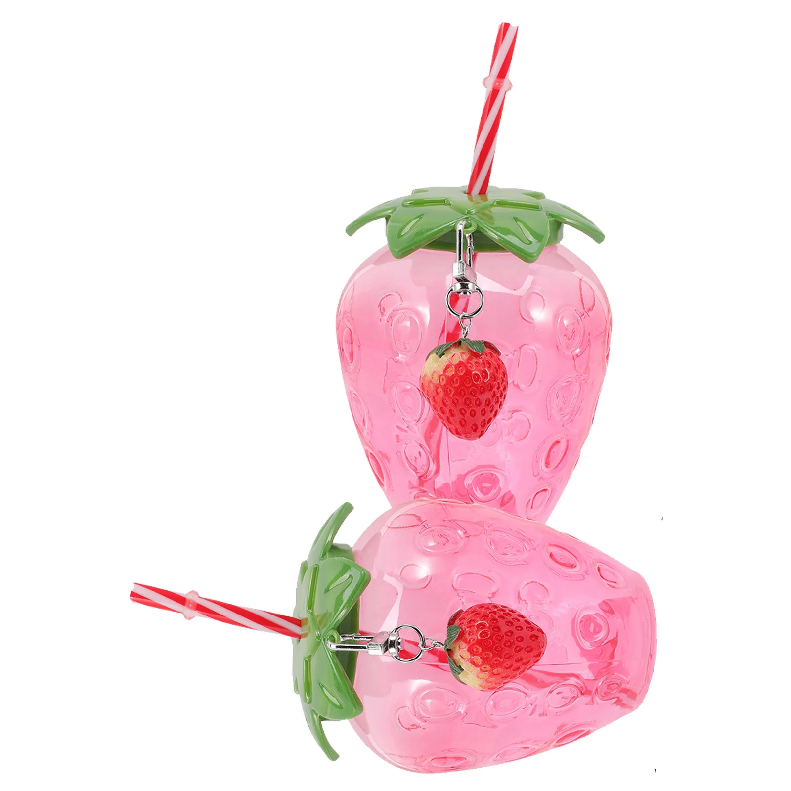 

2 Pcs Sippy Cup for Toddlers Strawberry Drinking Cups with Lids and Straws Portable Party Pineapple Milk Tea Pink Cartoon