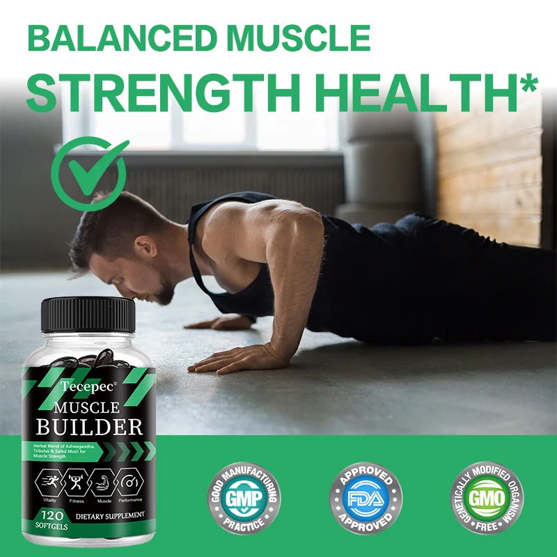 Muscle Builder Capsules - Contains A Blend of Ashwagandha and Ginkgo Biloba To Boost Muscle, Strength, Stamina and Immune Health