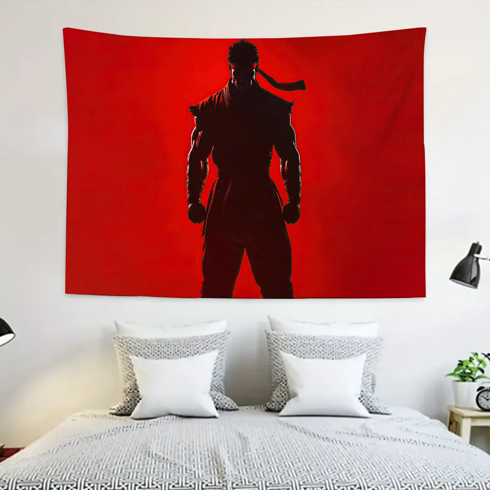 S-Street FighterS Game 5 6 Tapestry Decoration party Background Hanging Cloth Bedroom Tapestry Room Decor Aesthetic