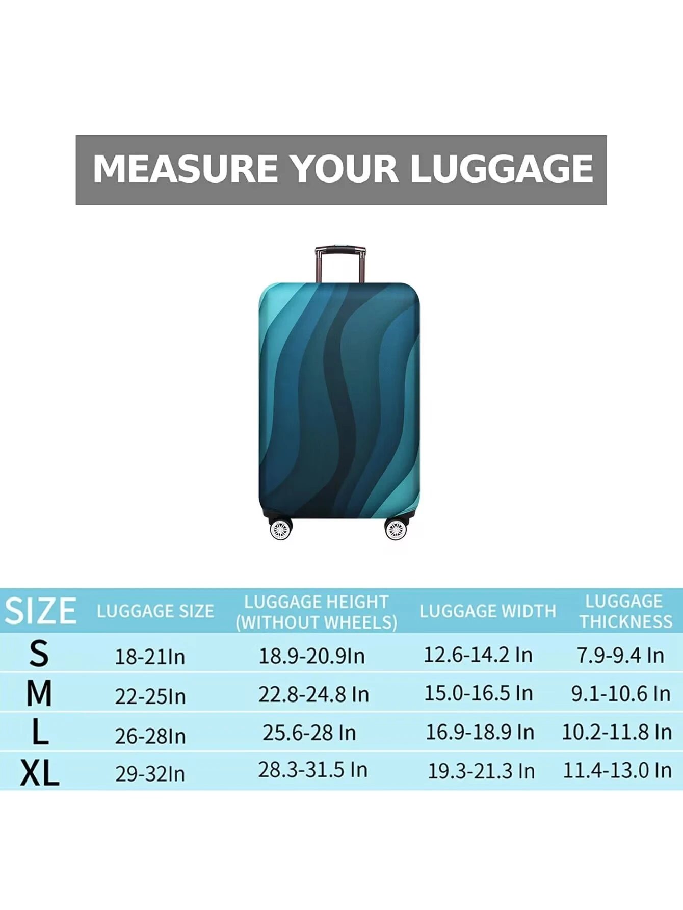 Luggage Cover Stretch Fabric Suitcase Protector Baggage Dust Case Cover Suitable for18-30 Inch Suitcase Case Travel Organizer