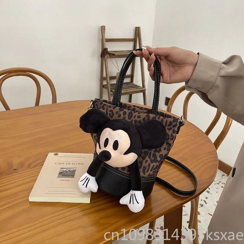 

Disney Mickey Mouse Bucket Bag Fashion Adjustable Strap Crossbody Shoulder Bag for Women Girls Daily Use