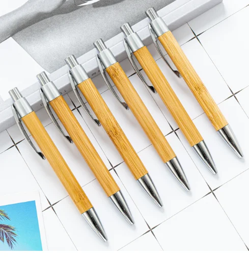 High quality promotion recycled bamboo ballpoint pen print personal logo