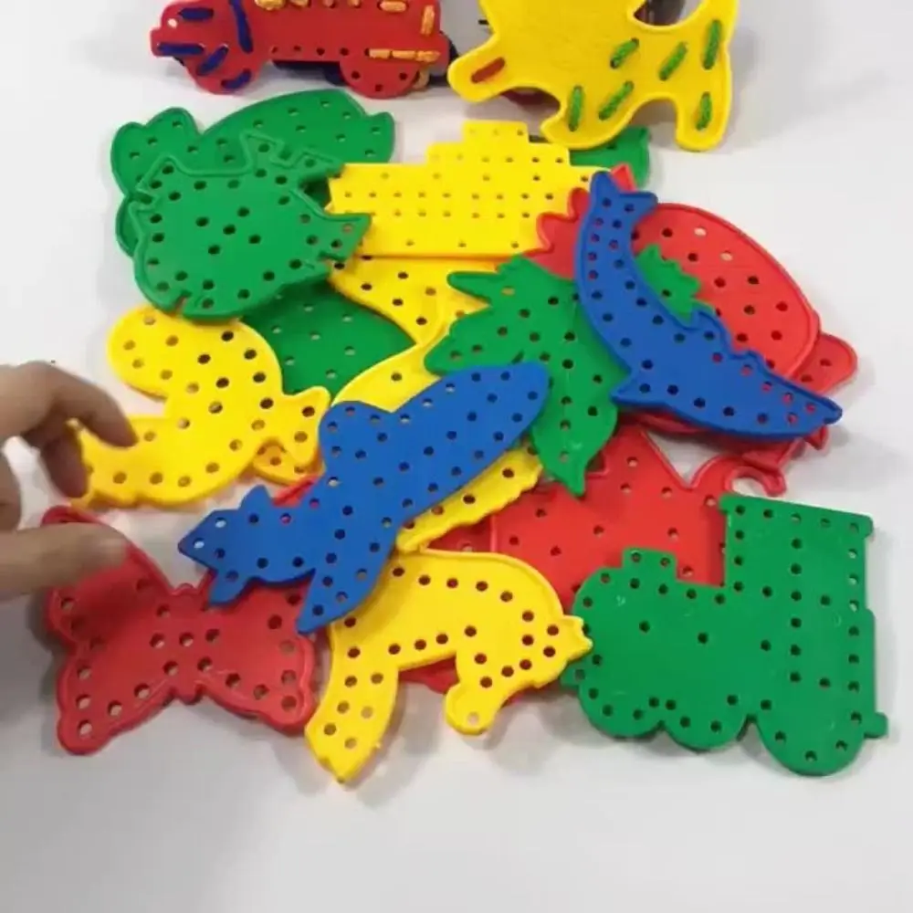 Plastikowa Zabawka do Nawlekania i Sznurowania, Wczesna Edukacja, Rozwój Inteligencji, Gry Nawlekania dla Niemowląt, Edukacyjna Zabawka DIY do Nauki Sznurowania