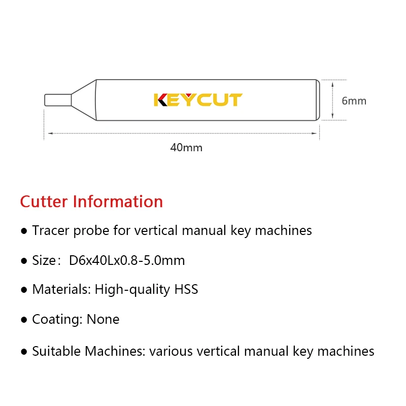 HSS Tracer Point Probe for Various Vertical Manual Key Copy Machine Guide Pin Decoder Locksmith Tools 0.8 0.9 1.0 1.2 1.5 2.0mm