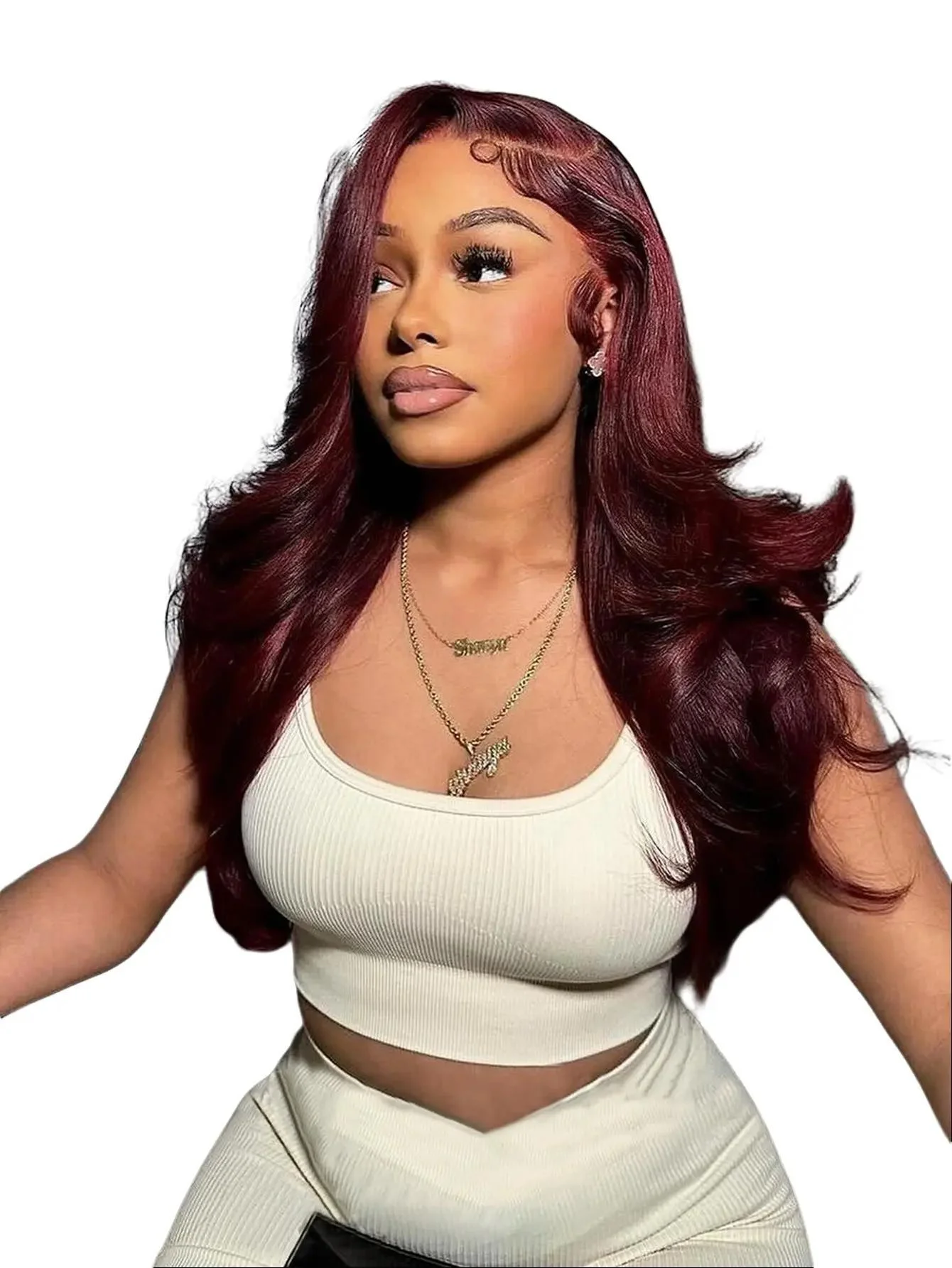 Burgundy Lace Front Wig Body Wave 13X4 Glueless Wig Human Hair Ready To Wear And Go Pre Cut Colored Lace Frontal Human Hair Wigs