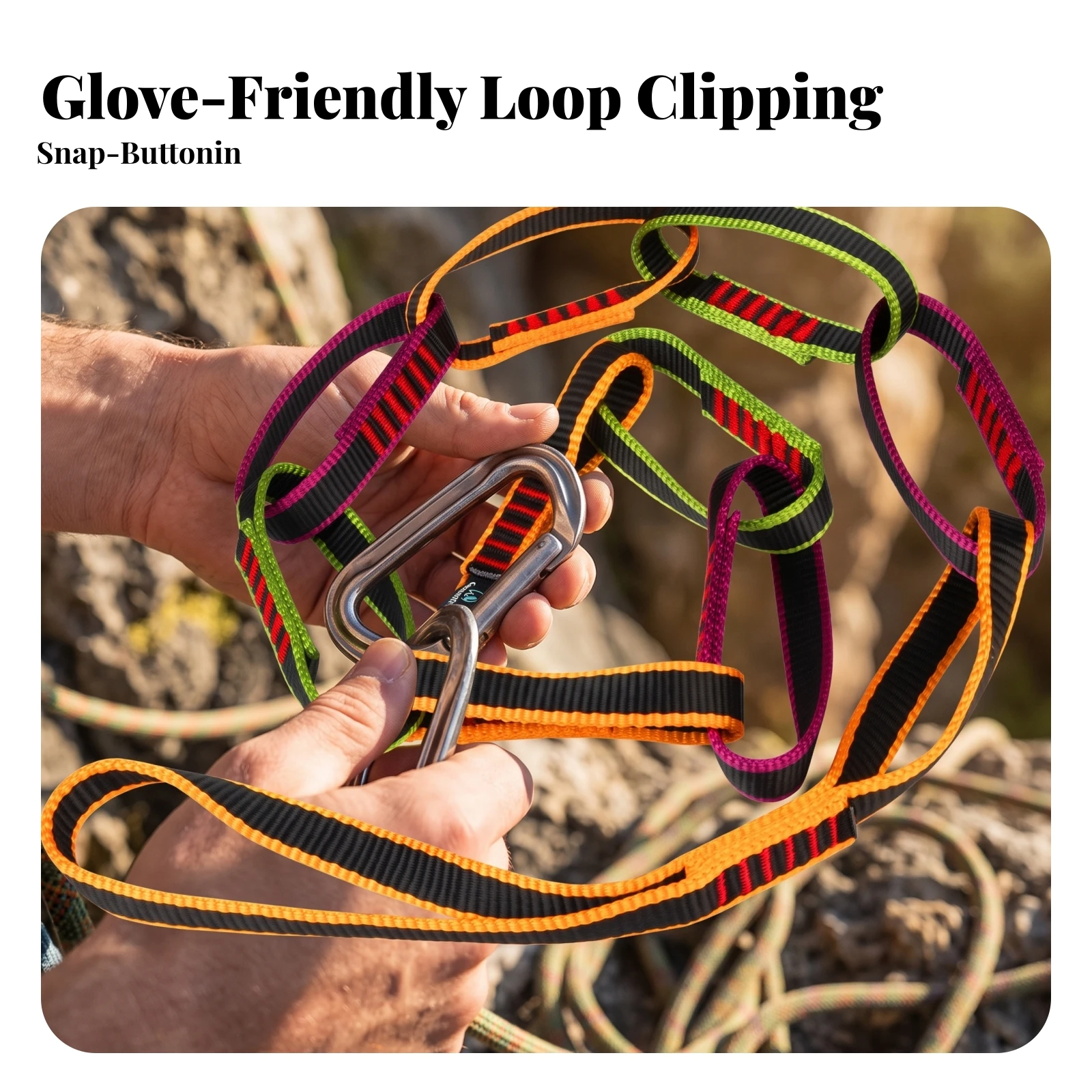 Nylon Loop Sling High-Strength Climbing Runner Loop Sling Versatile Gear Lightweight for Climbers, Mountaineering, Caving