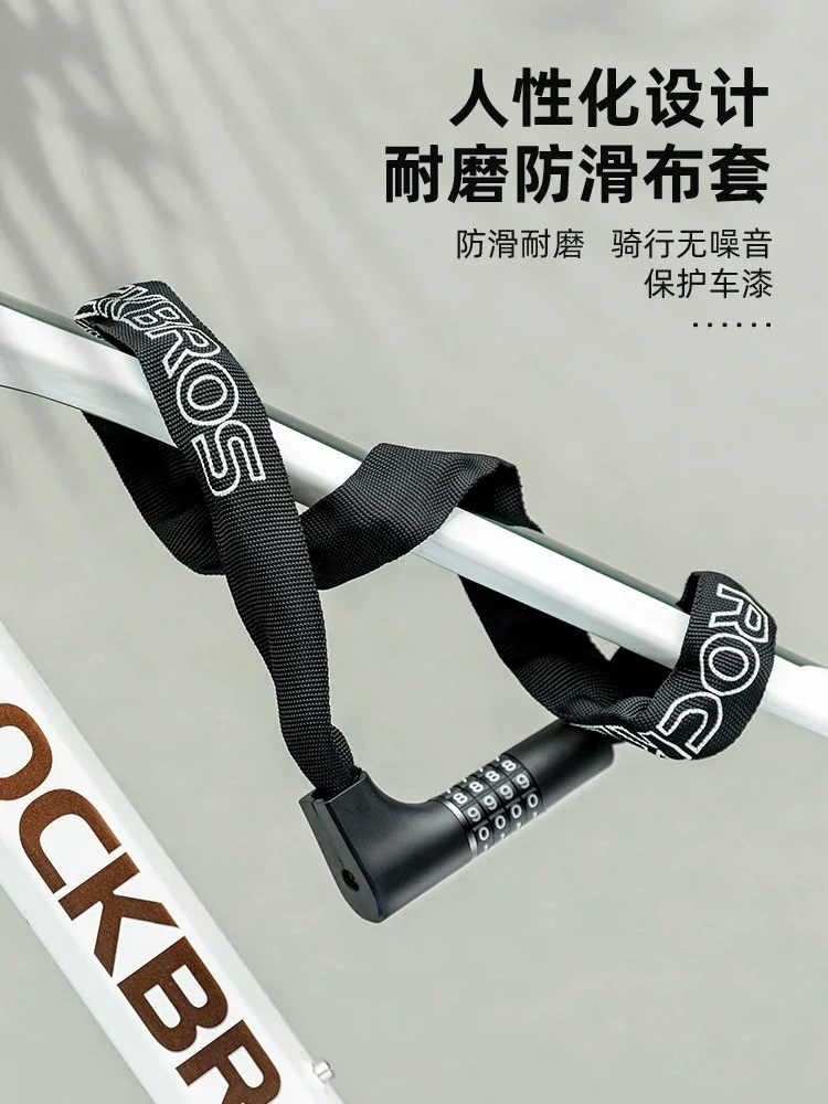 Cerradura de combinación de bicicleta de montaña con batería eléctrica, candado de cadena antirrobo portátil para bicicleta