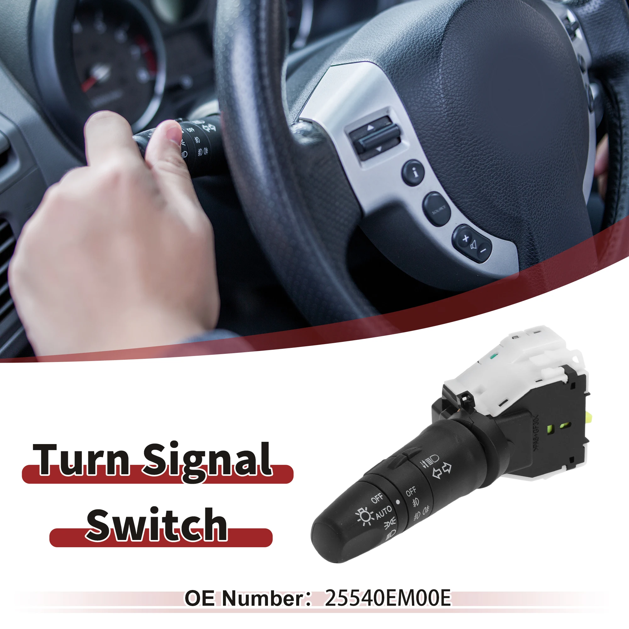 UXCELL No.25540-EM00E/25540EM00E Interruptor de sinal de mudança de direção para Nissan Frontier 2007-2021