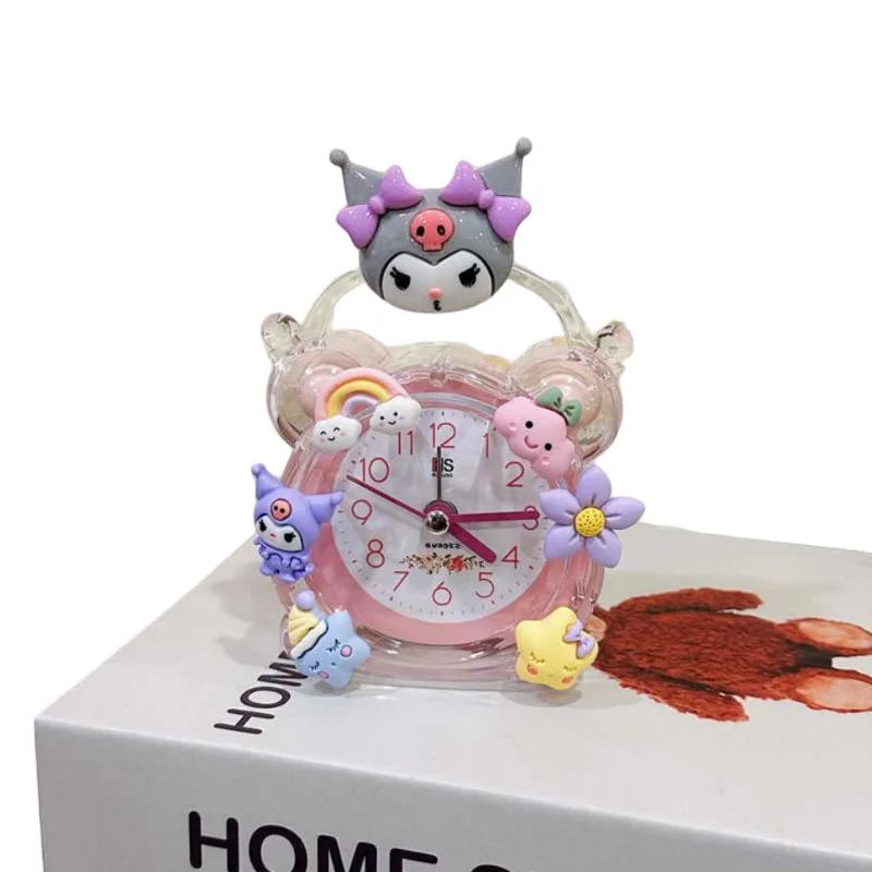 Sanrio Kuromi Trendy Alarm Clock Pattern, My Melody, Student Ins, High-Value Quarto Dormitório, Movimento atualizado para fazer mais silencioso