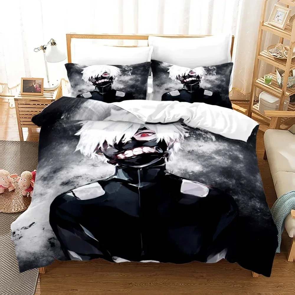 

3D Print Anime Tokyo Ghoul Printed Bed Set Duvet Cover Pillowcase Bedding Set Bed Linen Sheet Quilt Cover Full Queen King Size