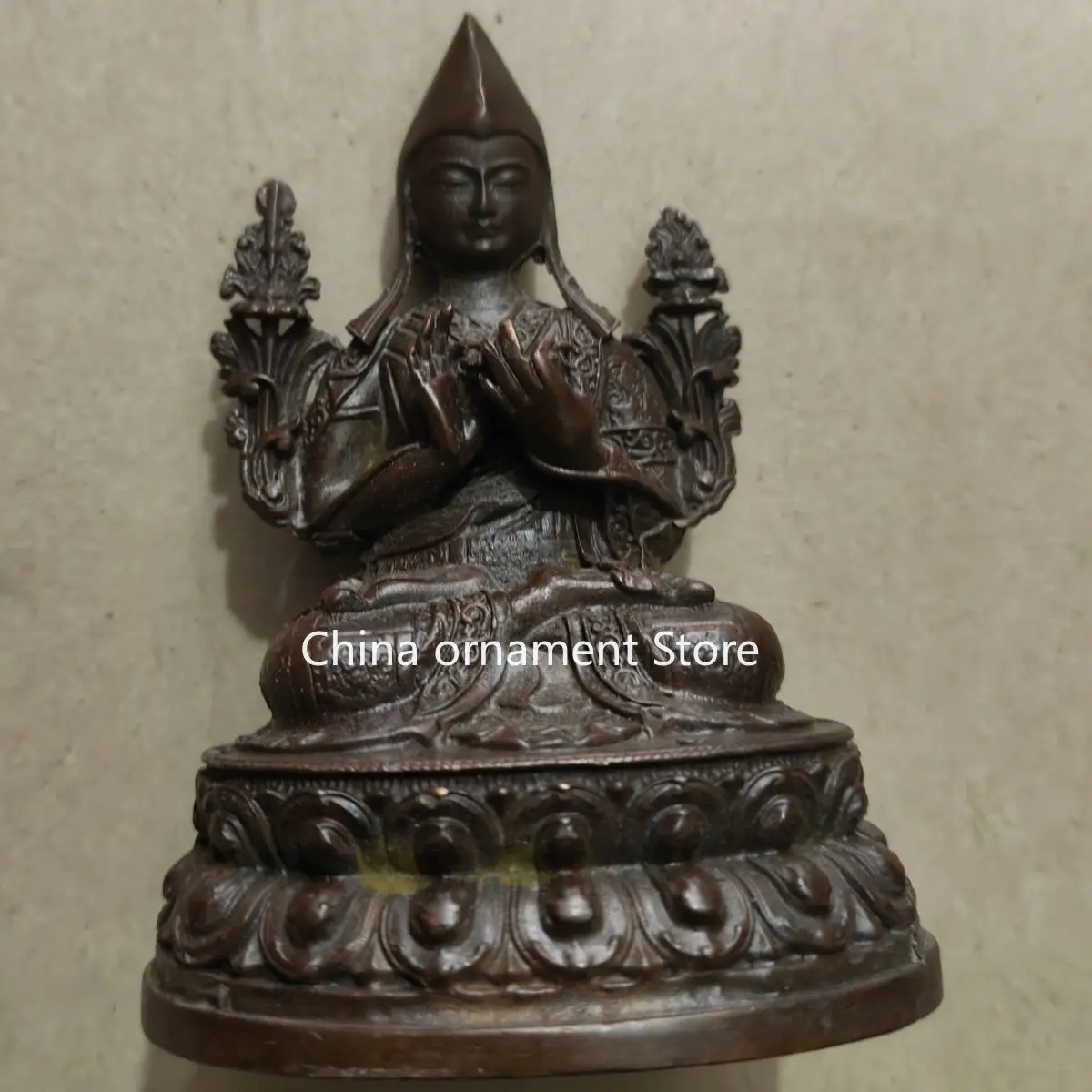 Seiko pure copper sect, Kaba master copper Buddha statue, Tibetan tantra antique car entrance, Buddhist hall, offering ornaments