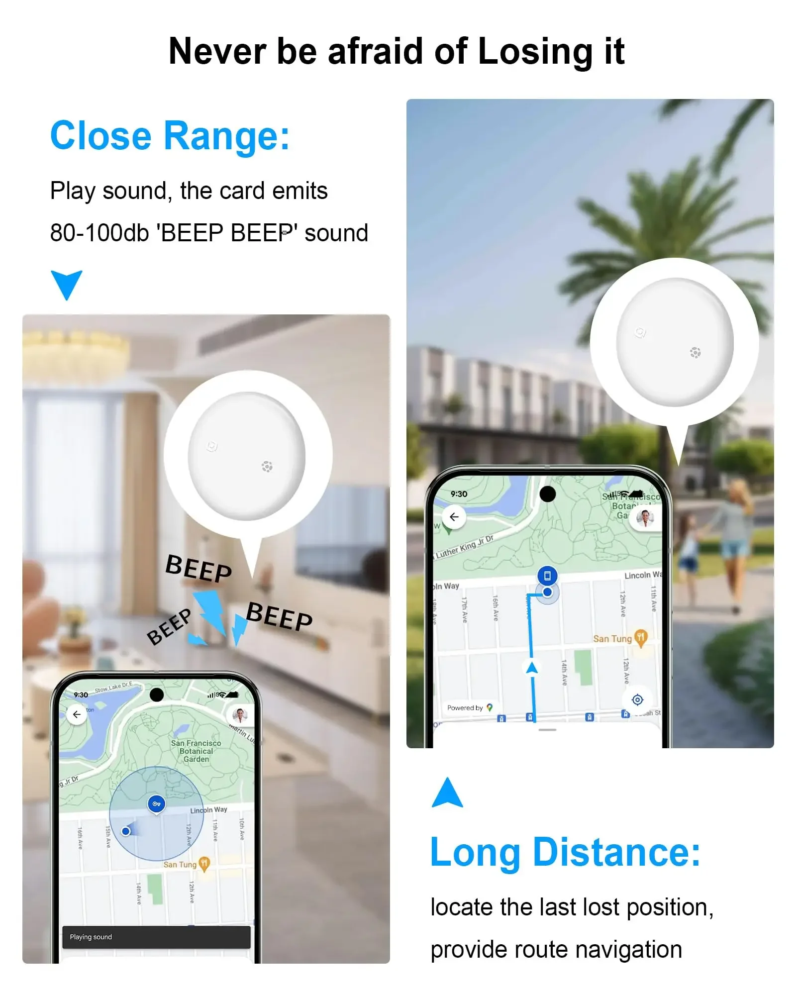 Bluetooth Tracker Tag for Android, Key Finder Compatible with Google Find My, Tracking Tag Item Locator Positioning for Keys