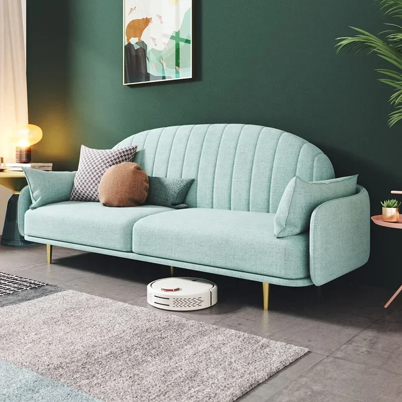 

Light Green Modern Living Room Furniture Loveseat Fabric Design Sofa 2 Seater