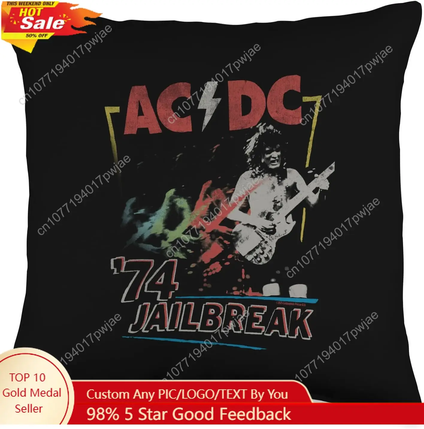 

AC/DC 74 Jailbreak Throw Pillow