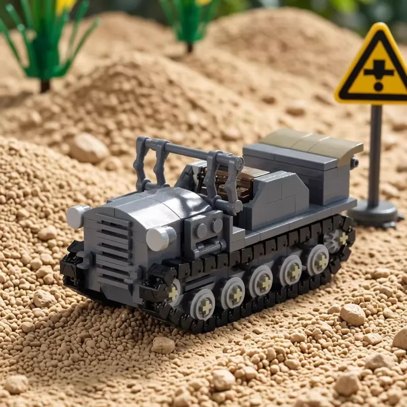 Image of MOC Kreative Militär-Serie 98-Typ Artillerie-Traktor Baustein-Modell Pädagogisches Montage-Spielzeug für Kinder Geschenk Dekoration