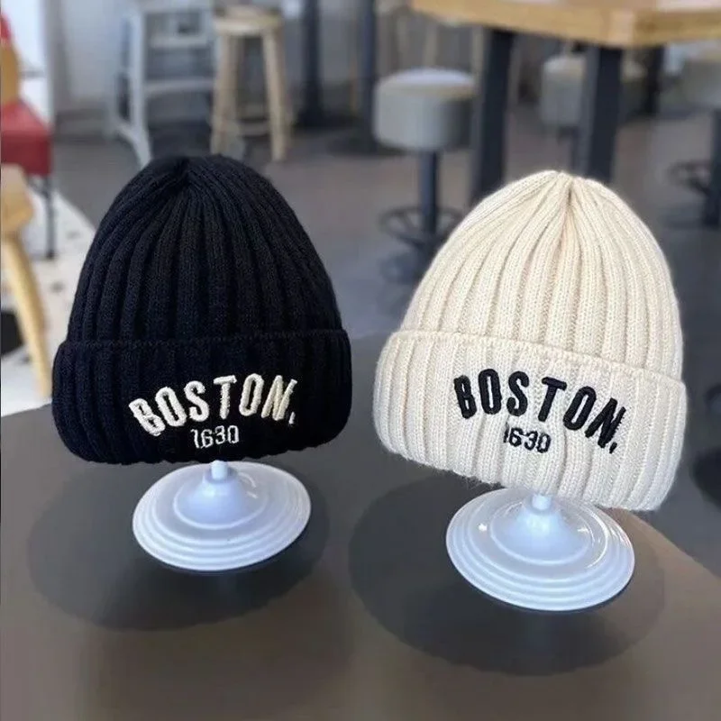 Baby Wool Hat Fashion Protection Hat Winter THickened Warm Knitted Korean Version Baby Hat Gift for Kids