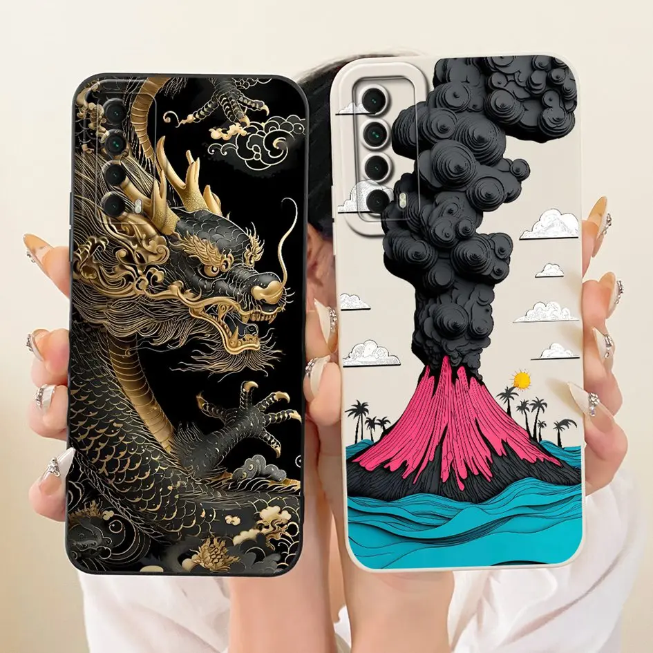 لهواوي P الذكية 2021 حافظة PPA-LX1 PPA-LX2 لطيف الكرتون القط أرنب لينة سيليكون غطاء مقاوم للصدمات لهواوي Y7a PPA-LX3 Funda #5