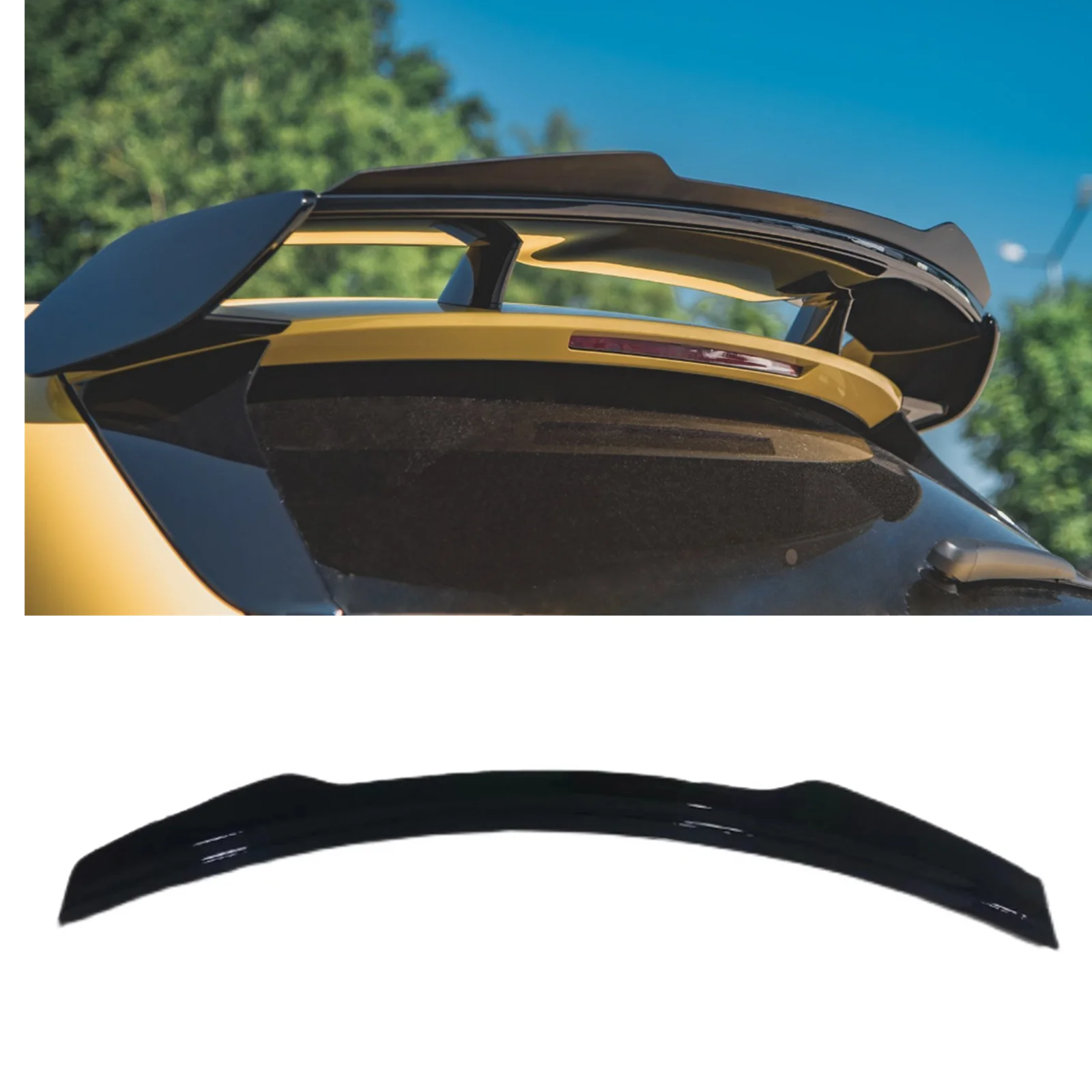 For Mercedes-Benz A Class A35 AMG A45S Hatchback 2019-2022 AMG Style Gloss Black Rear Trunk Roof Spoiler Wing Extension Splitter