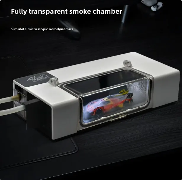 1:64 Desktop Wind Tunnel for Model Cars, Adjustable Smoke Airflow Simulator with LED Display 12V 3A