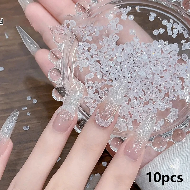 

10/50pcs Crystals Nail Parts 3D Luxury Reflection Flat Bottom Crushed Stone Nail Rhinestones DIY Shiny Nail Accessories