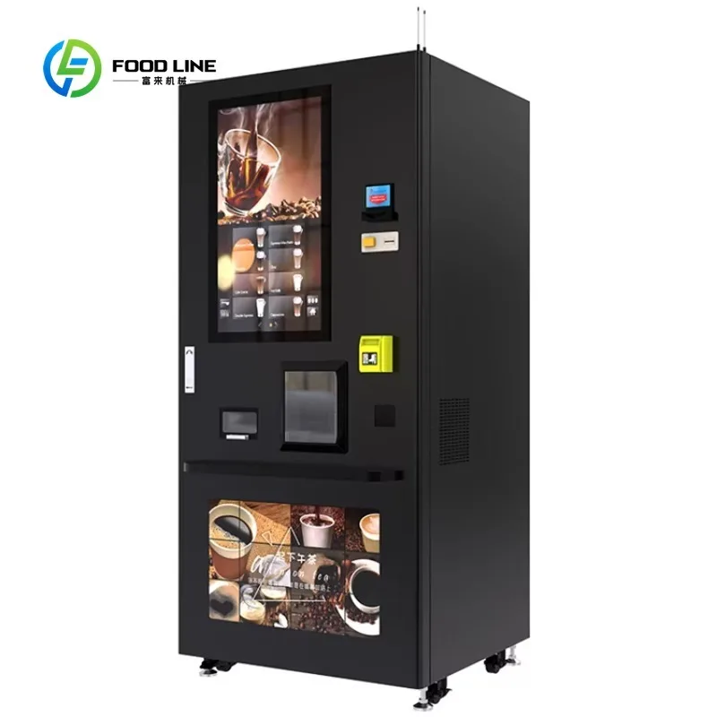 Customized Multi Functional Fresh Ground Coffee Vending Machine Touch Screen For Office Mall School Hotel