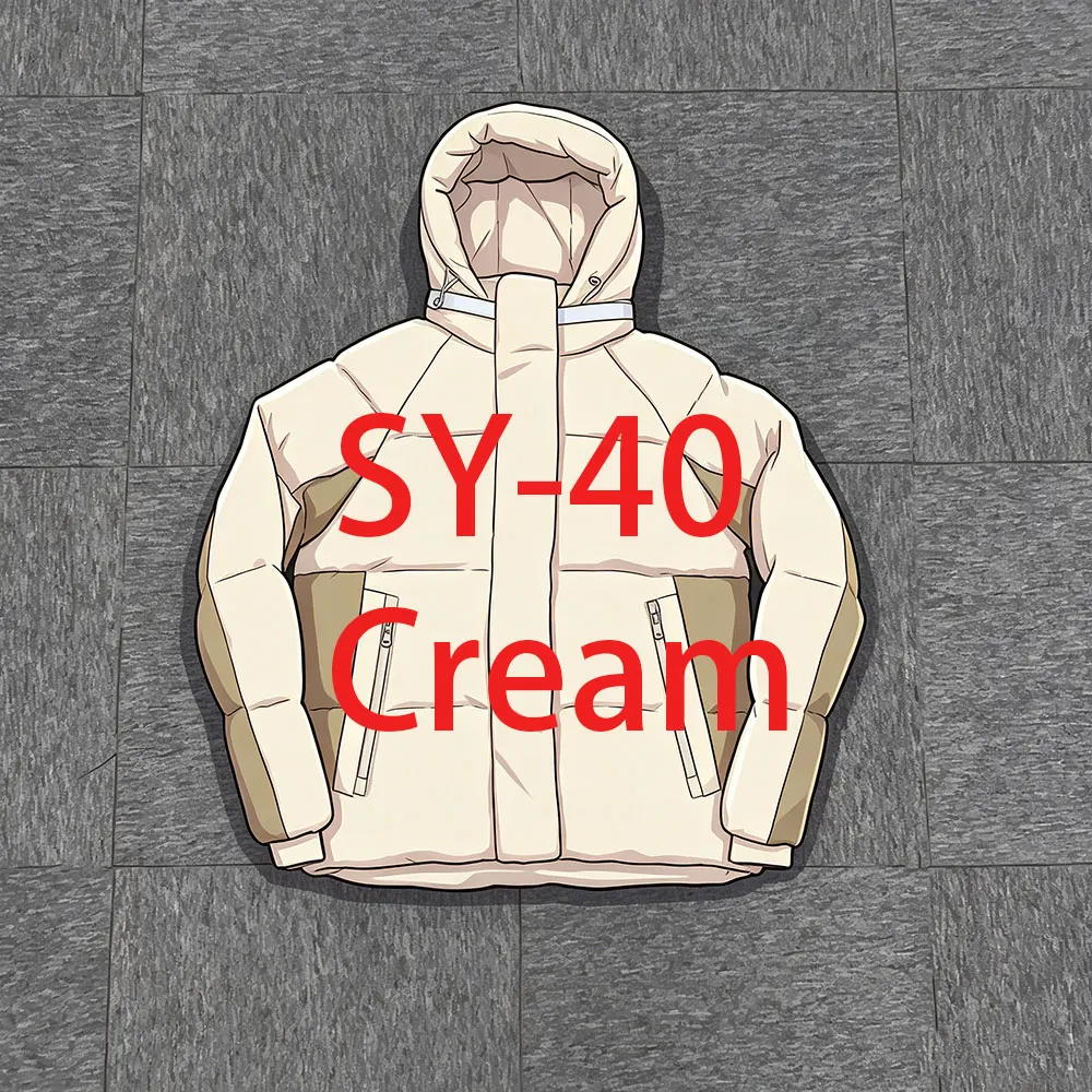 SY-40 Winter Men's Plush Thick Warm Hoodie Casual Fashion down Jacket Streetwear Clothing