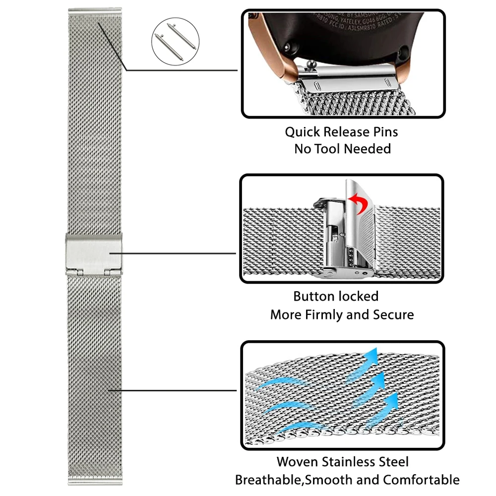 Pour Huawei B5 Talkband B5 Bracelet de montre 18mm Bracelet milanais Bracelet de remplacement Bracelet horloge ceinture accessoires
