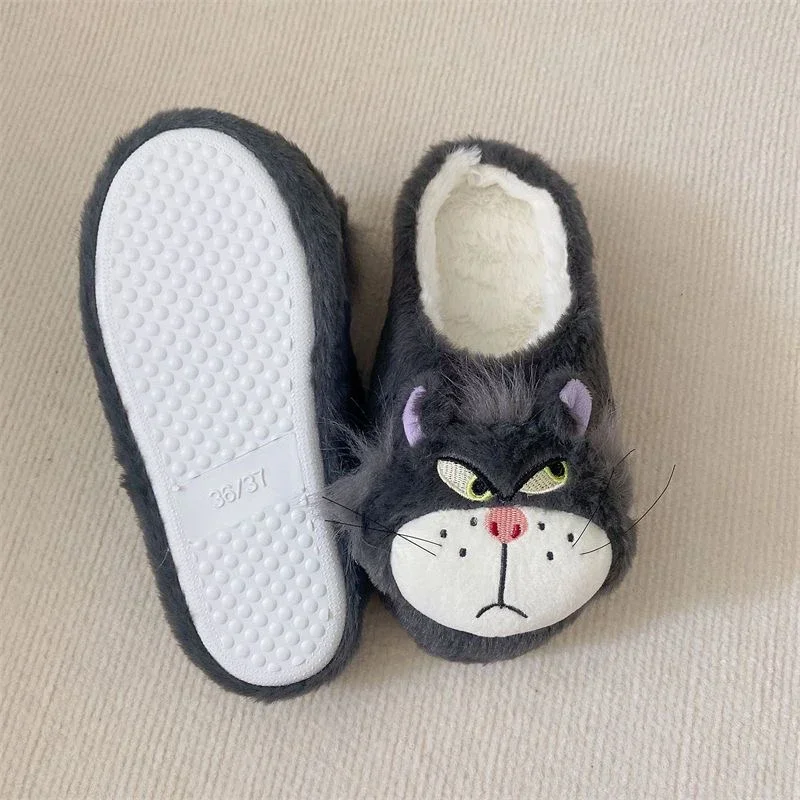 Disney Anime cenerentola lucifero gatto peluche pantofole da casa simpatico cartone animato gatto Cosplay casa pantofole di cotone Kawaii scarpe per