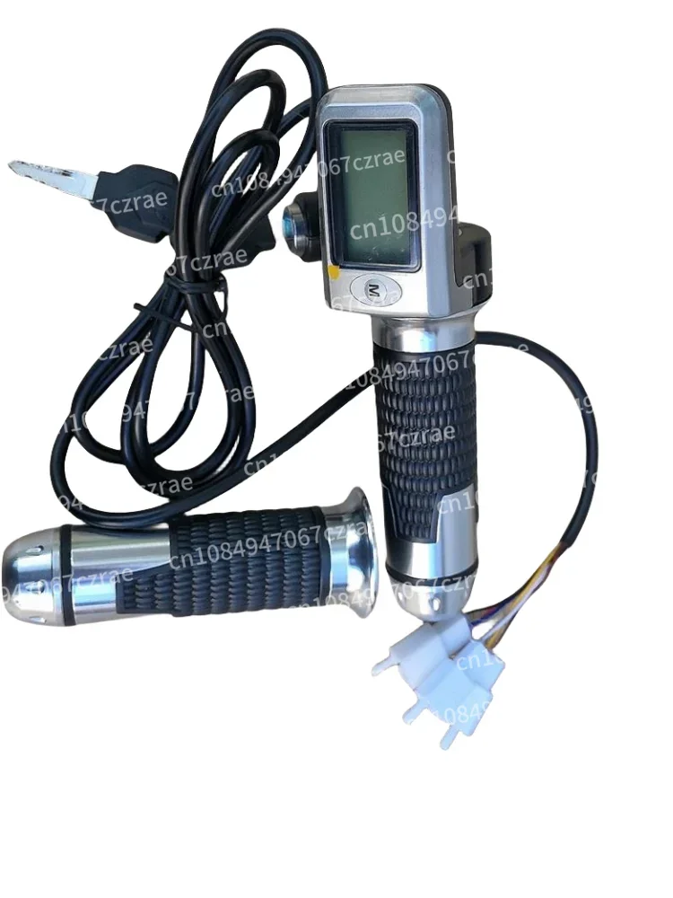 Electric motorcycle throttle handle 36V48V LCD screen speed regulation handlebar Hall speed measurement